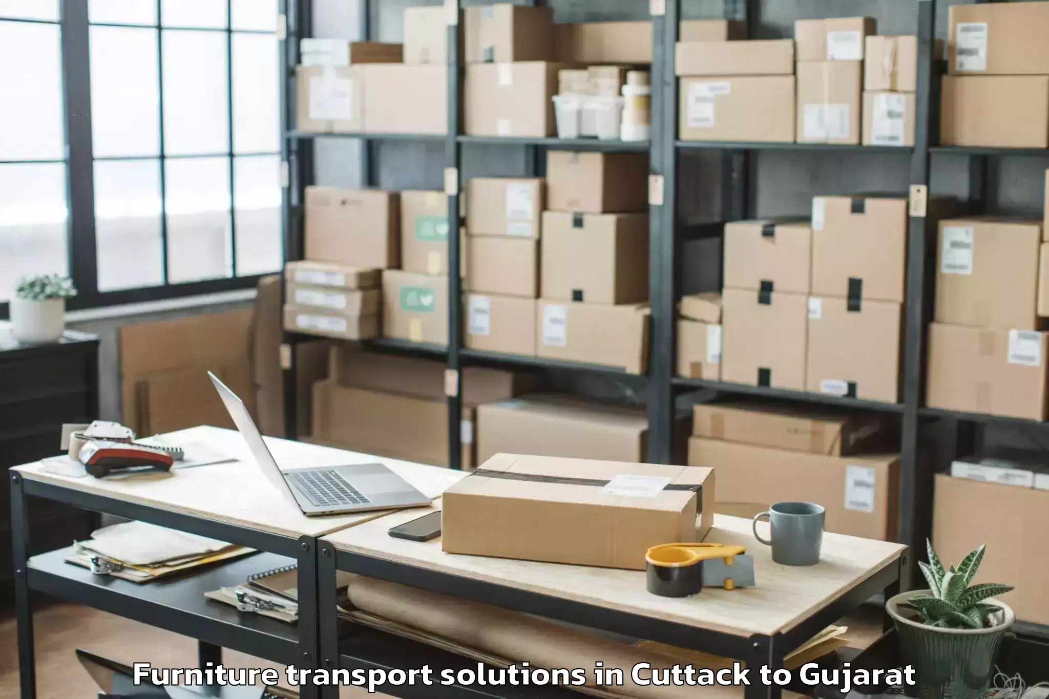 Trusted Cuttack to Gandevi Furniture Transport Solutions